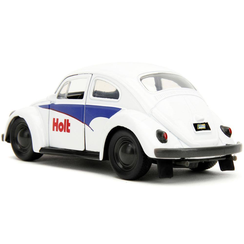 Back. Jada - 1959 Volkswagen Beetle "Holt" White with Blue Graphics and Boxing Gloves Accessory "Punch Buggy" Series 1/32 - White and Blue.