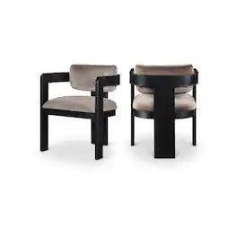 Meridian Furniture - Sacha Velvet Dining Chair, Set of 2 - Beige