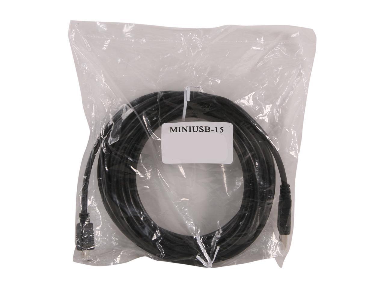 Alt View 2. Nippon Labs - Nippon Labs MINIUSB-15 15 ft. USB 2.0 Type A Male to USB Type B Adapter Male Cable, Black.