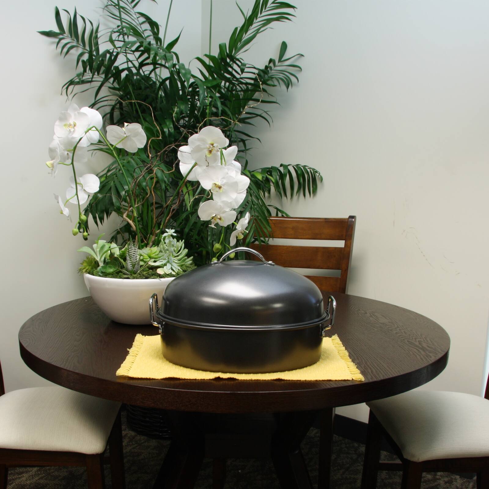 Alt View 1. Gibson - Gibson Home Kenmar High Dome Oval Roaster Set in Black - Black.