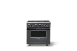 Viking - Pro 7 Series 5.6 Cu. Ft. Freestanding Sealed 4 Burner Gas Convection Range - Cast Black - Cast Black