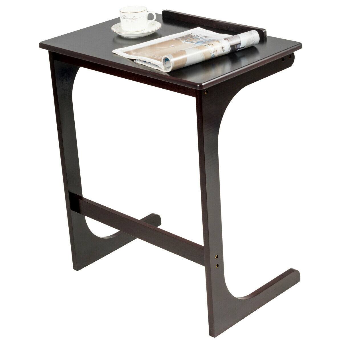 Alt View 7. Ecooso - Bamboo Sofa Side End Table with Adjustable Tilting Top, Multi-Functional Beside Table - Brown.