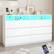 Alt View 4. Vipbear - 6 Drawer Double Dresser with Power Outlet, Accent Chests of Drawers with LED Light, Charging Station - White.