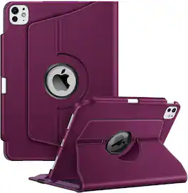Fintie - Rotating Case for iPad Pro 11-inch (M5) 2025 / (M4) 2024 | Portrait & Landscape Viewing Swivel Smart Stand Cover - Purple