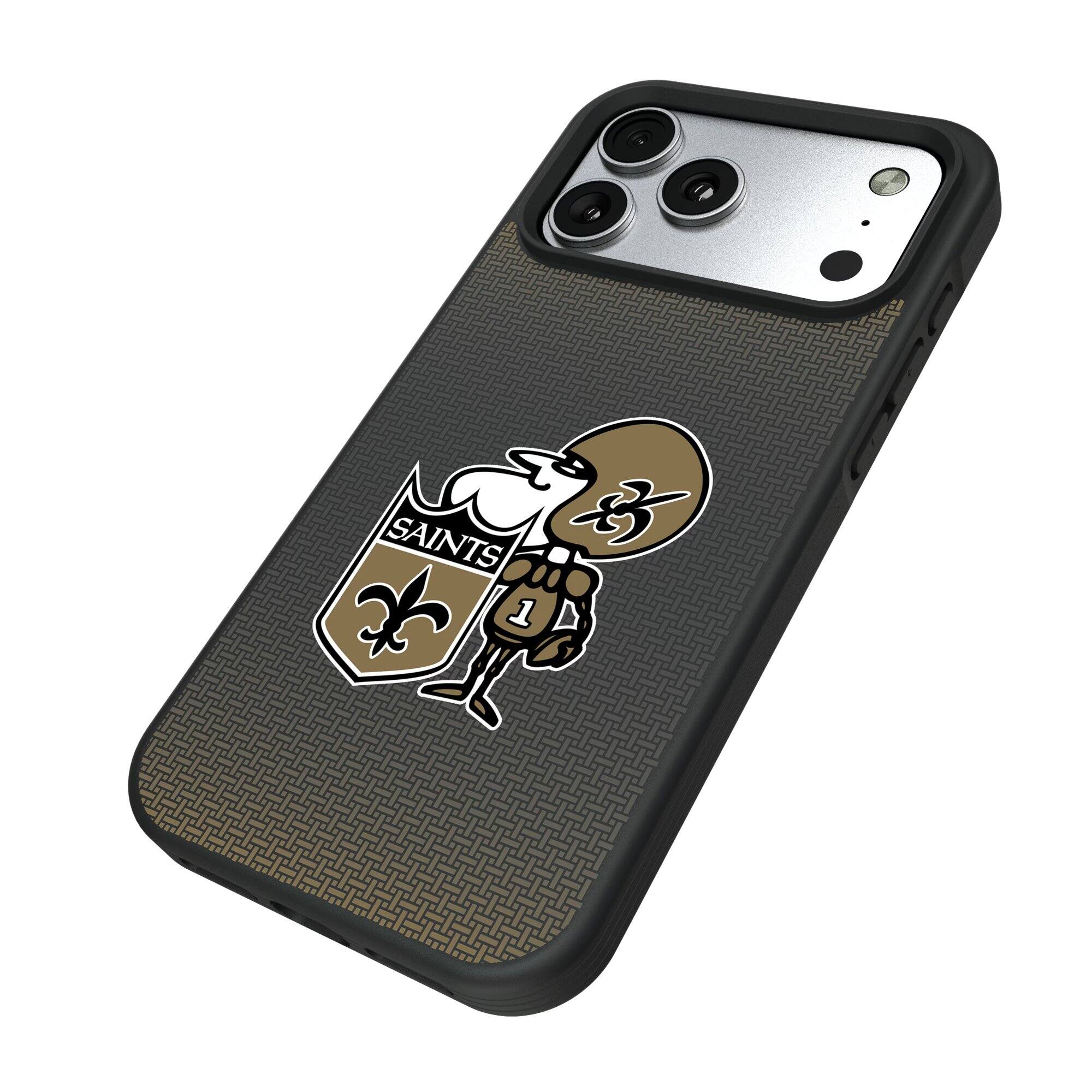 Alt View 1. Keyscaper - New Orleans Saints Bump Case with 8.2ft Drop Protection - 15 Pro - Black.