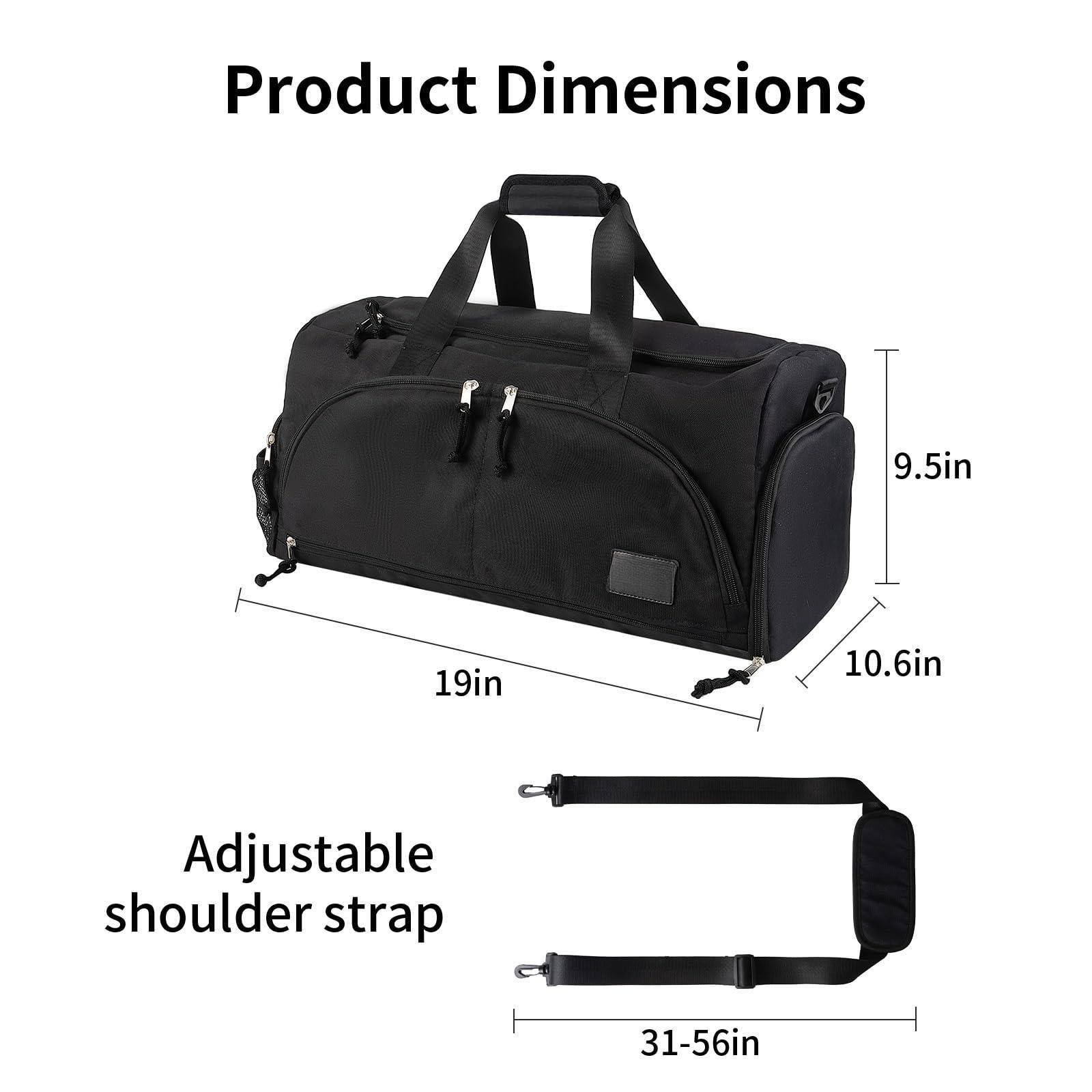 Alt View 2. Cozy Serene - Gym Bag For Men   Women With Shoes Compartment And Wet Pocket Convertible Duffle Backpack Waterproof Sports Duffel - Black-1.