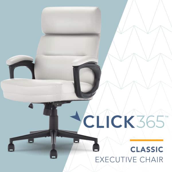 Click365 - Click365™ Classic Executive Office Chair - Light Gray