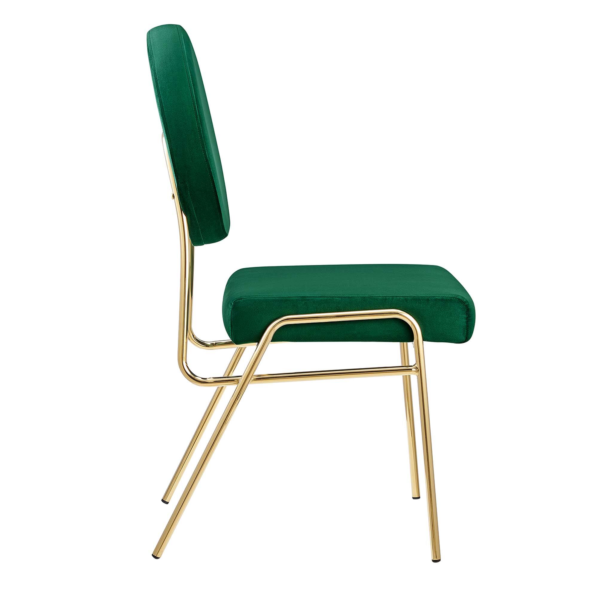 Alt View 3. Modway - Craft Performance Velvet Dining Side Chair by Modway - Gold Green.