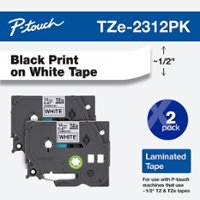 Brother - P-touch TZE-2312PK Laminated Label Tape (2-Pack) - Black on White - Front_Zoom