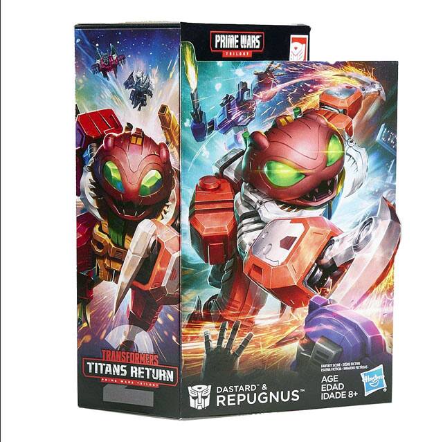 PRIME WARS ZOILLOGY  
TRANSFORMERS TITANS RETURN  
FANTASY SCHEME SKOKE FICTHE FICEROAS EXCERLFICION AGE Hasbra DASTARD & EDAD IDADE 8+ REPUGNUS