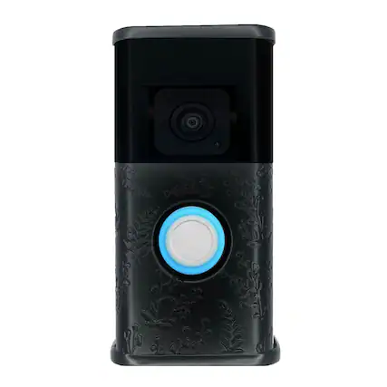 Front. Michael Healy - Wildflower Video Doorbell Cover (Ring 3, 3 Plus, 4, Battery Plus, Battery Pro) - Matte Black.
