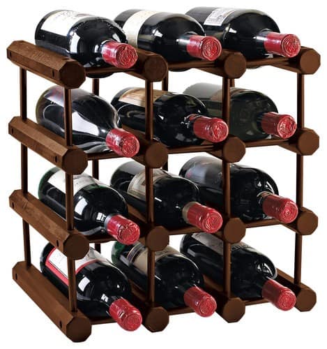 Front Standard. Wine Enthusiast - 12-Bottle Modular Wine Rack - Walnut.