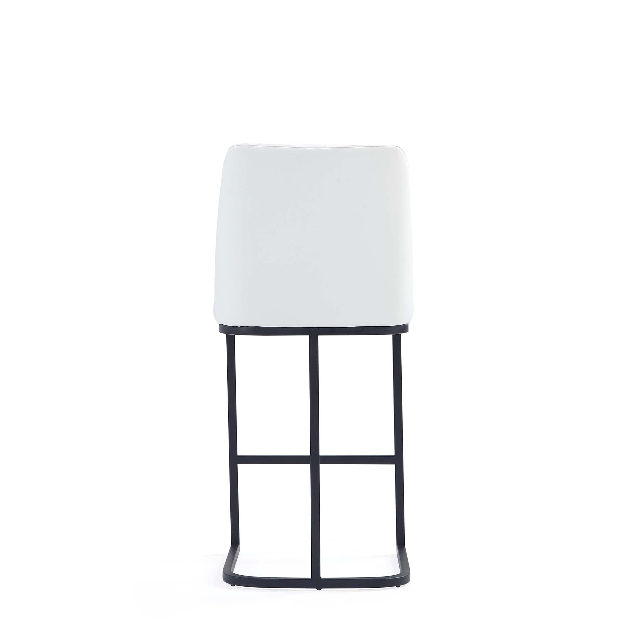 Alt View 5. Manhattan Comfort - Serena Modern Metal Upholstered Counter Stool - White.