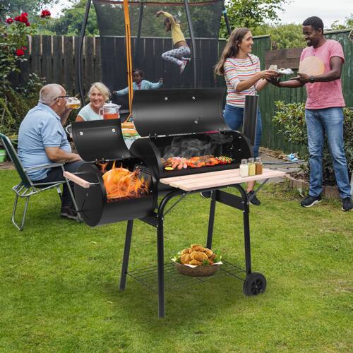 Alt View 1. Winado - Barbecue Outdoor Oil Drum Charcoal Grill Stainless Steel Stove for Patio Camping BBQ - Black.