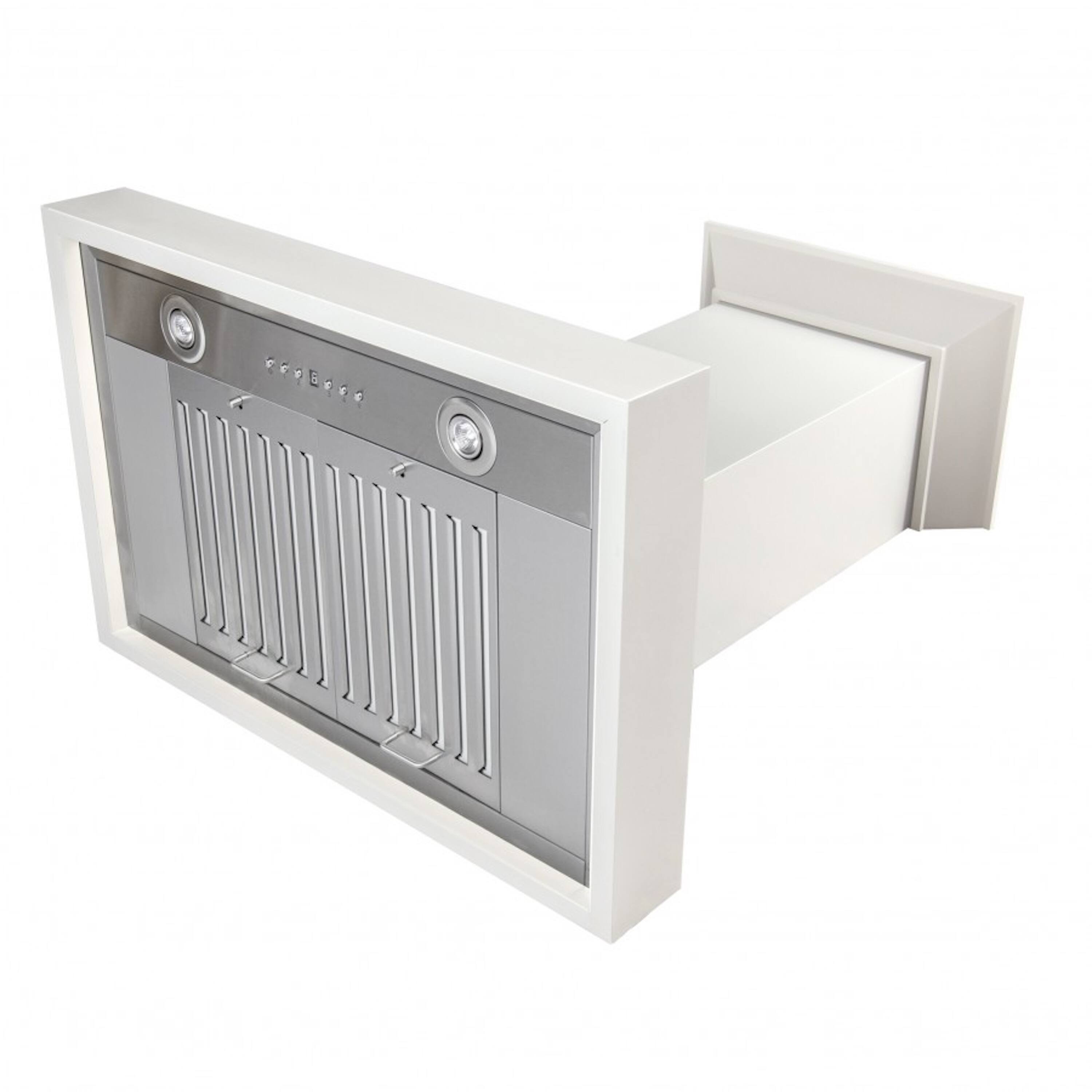 Alt View 1. ZLINE - ZLINE 48 in. Ducted Wooden Wall Mount Range Hood in Cottage White - Cottage White.