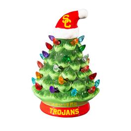 Evergreen Enterprises - USC Trojans 8" Light Up Ceramic LED Christmas Tree - Multicolor