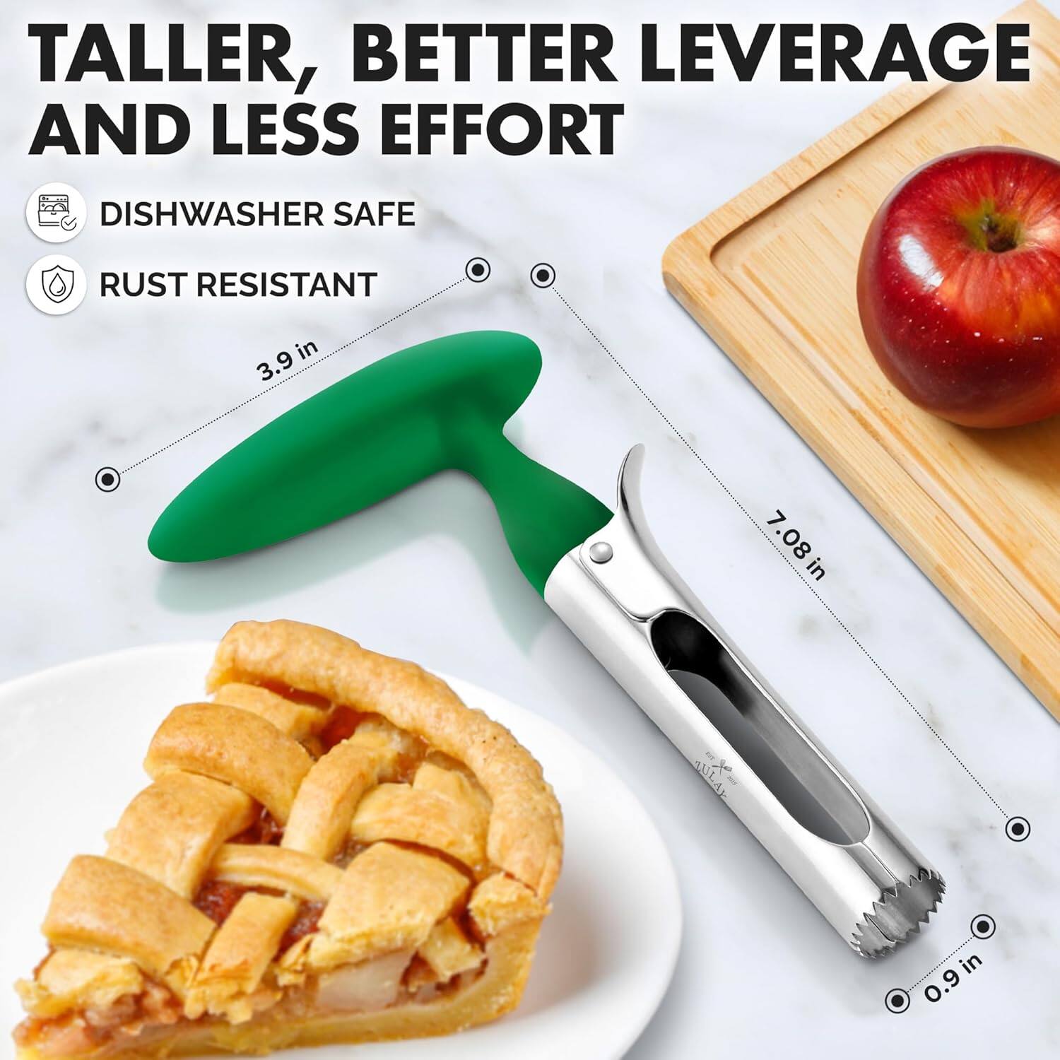 TALLER, BETTER LEVERAGE AND LESS EFFORT  
DISHWASHER SAFE  
RUST RESISTANT  

3.9 in  
7.08 in  
0.9 in