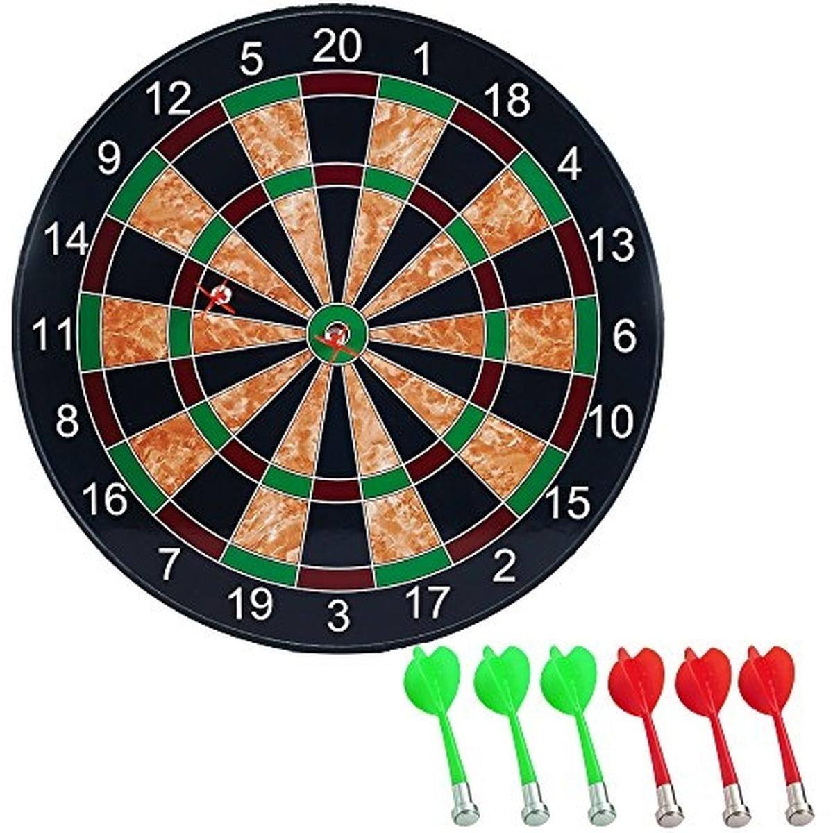 Left. JuzToys - Magnetic Dart Board with 6 Darts, 11.5″ Dartboard and Darts Game Set for Indoor/Outdoor Party Games - Multicolored.