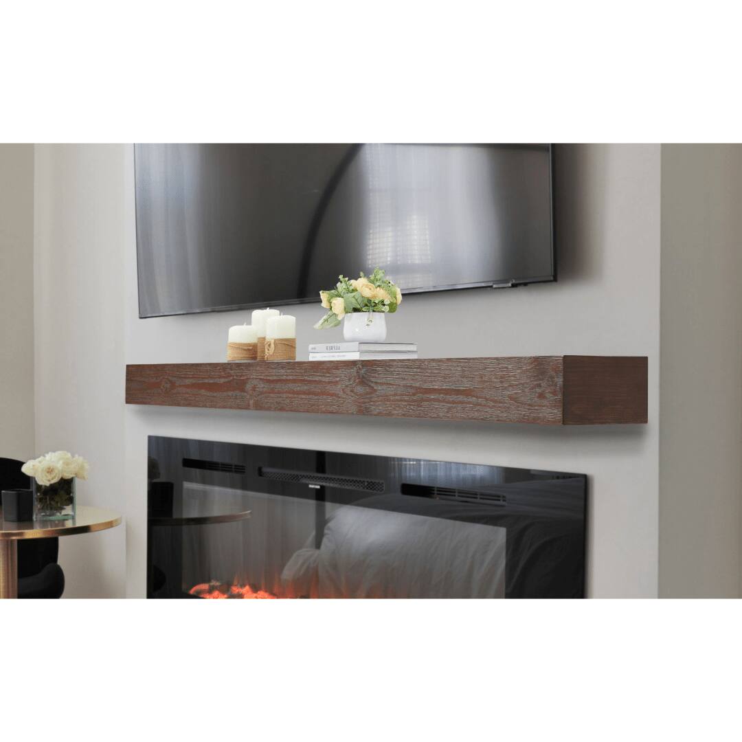 Alt View 9. Touchstone Home Products - Fireplace Mantel Shelf , 60" x 8" x 4.75", Solid Pine Wood Mantel for Over Fireplace - Espresso Finish.