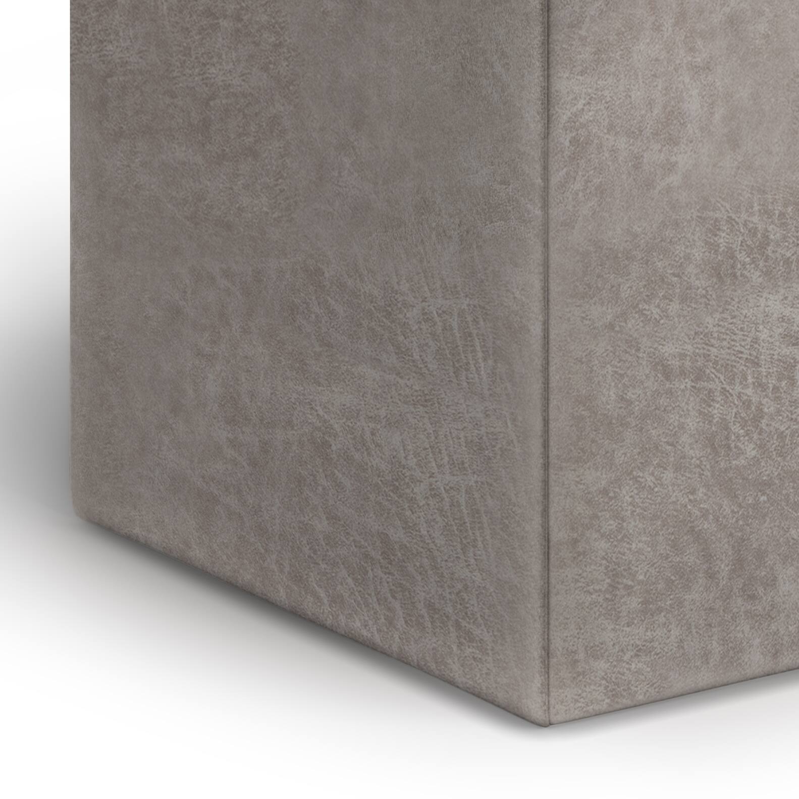Alt View 13. Simpli Home - Rockwood Cube Storage Ottoman with Tray - Distressed Grey Taupe.
