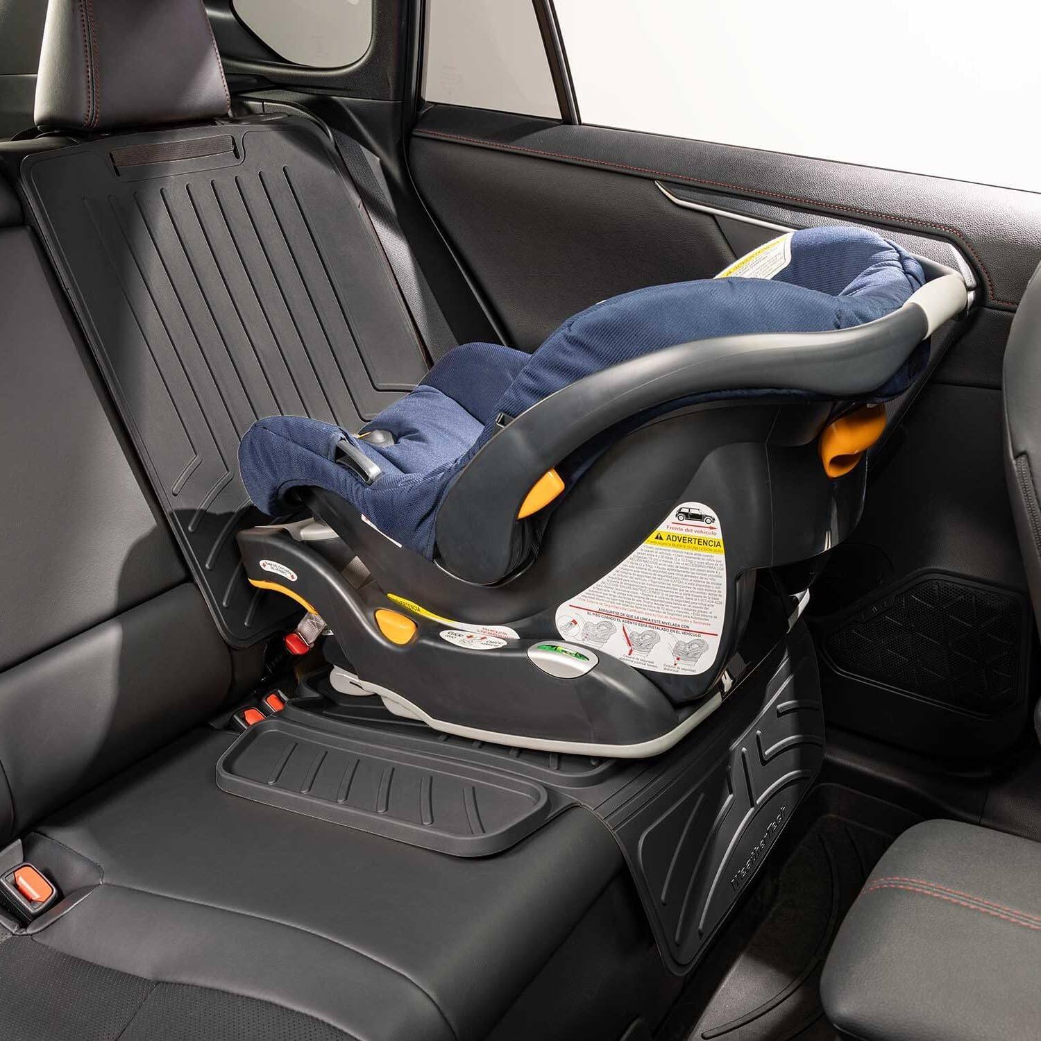 Alt View 5. WeatherTech - Child Car Seat Protector with Back | Anti-Skid, Waterproof Spill Protection, Prevents Seat Compression – Black - Black.