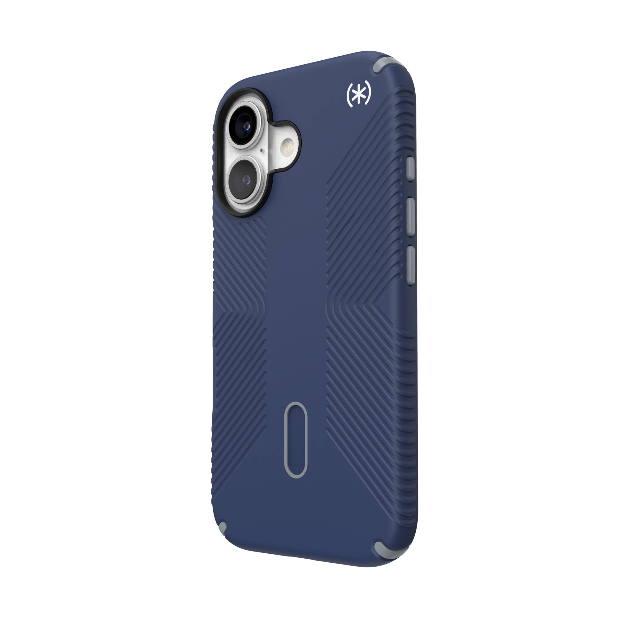 Angle. Speck - Presidio2 Grip ClickLock Case with MagSafe for Apple iPhone 16 - Costal Blue.