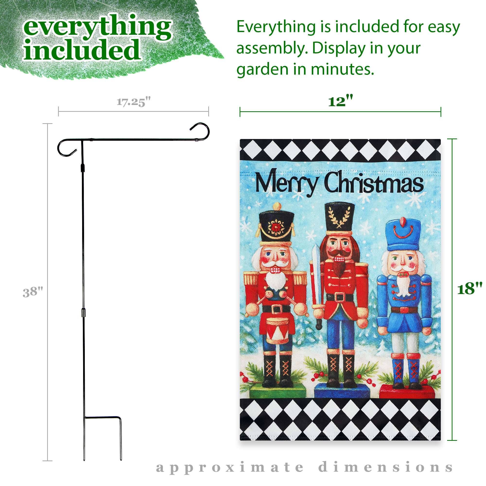 everything included

Everything is included for easy assembly. Display in your garden in minutes.

17.25"
12"
38"
18"

approximate dimensions