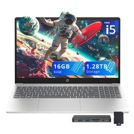 HP - Pavilion 15.6" FHD IPS Laptop,Intel i5-1235U,16GB RAM,1TB SSD+288GB Docking Station,Iris Xe Graphics,Win 11 - Silver