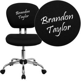 Flash Furniture - Beverly Personalized Mid-Back Mesh Swivel Task Office Chair with Chrome Base - Black