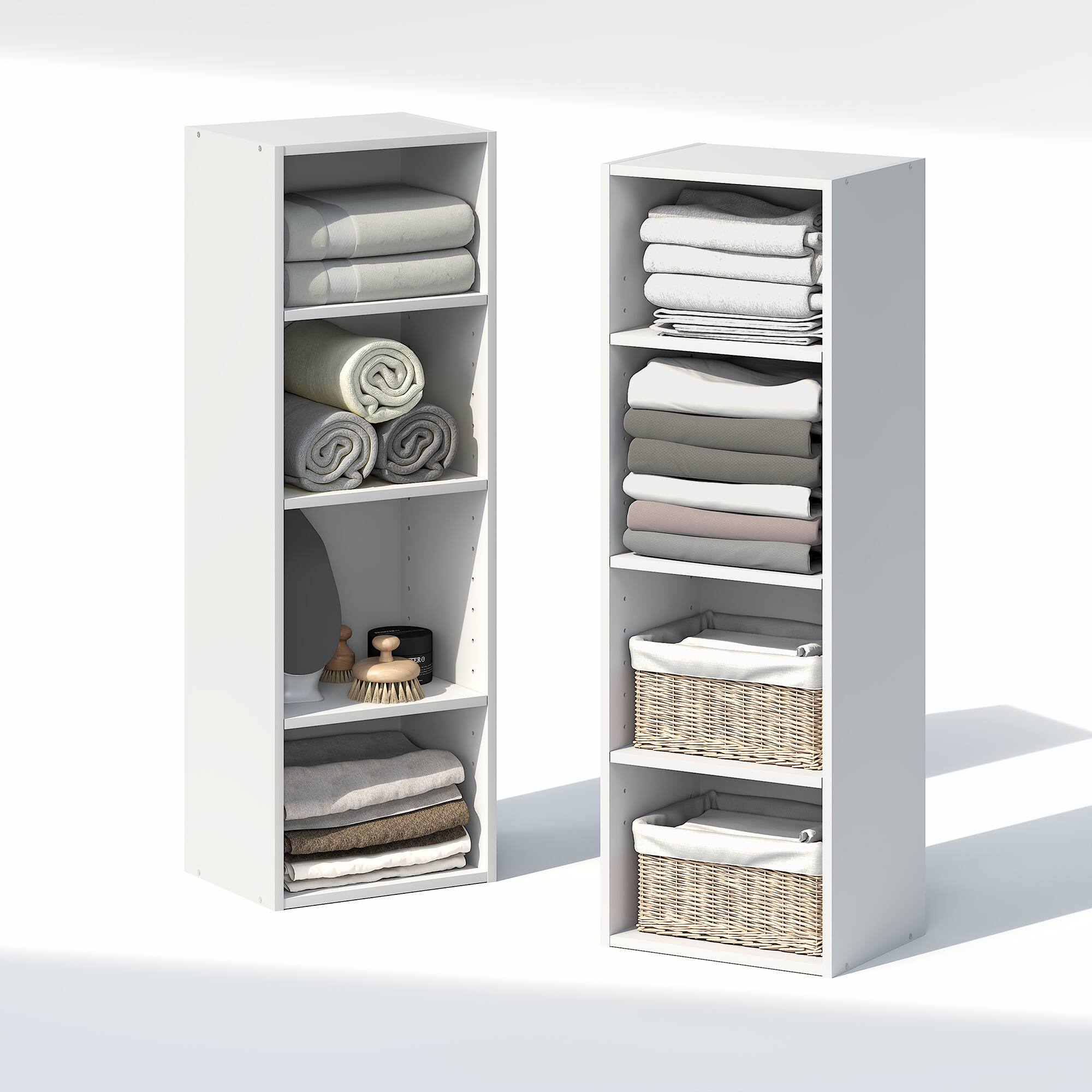 Alt View 8. Furinno - PASIR 8-Tier Closet Organizers and Storage, Adjustable Storage Organizer, Closet Storage, 12-In, for Closet, Bedroom - White.