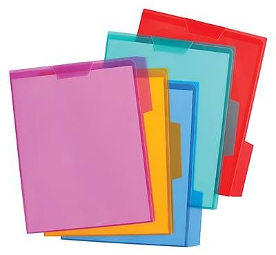 Pendaflex - File Folders, 1/3-Cut Tabs, Letter Size, Plastic, 5/Pack (E85015) - Assorted Colors