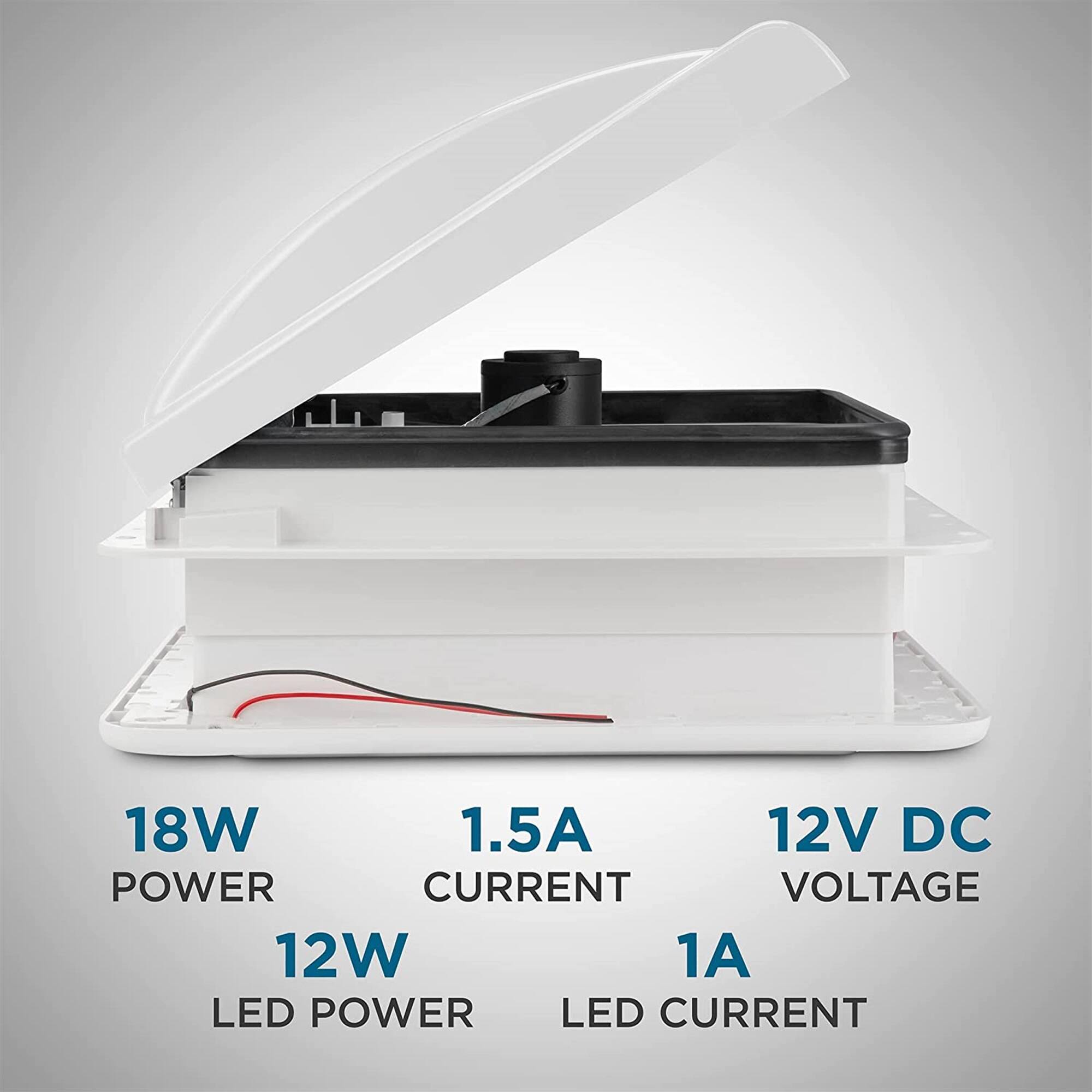 18W POWER
1.5A CURRENT
12V DC VOLTAGE
12W LED POWER
1A LED CURRENT