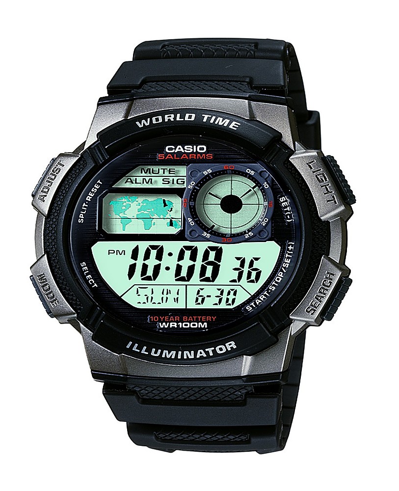 Favor Portero Calle principal Casio Men's Digital Multifunction Sport Watch Black AE1000W-1BVCF - Best Buy