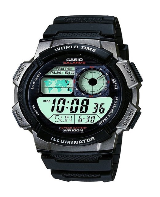 Casio Men's Digital Multifunction Watch Black AE1000W-1BVCF - Best Buy