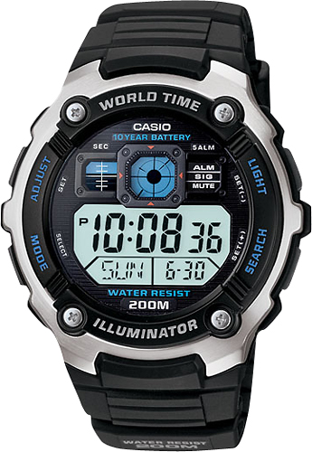 Angle View: Casio - Men's Digital Multifunction Sport Watch - Black