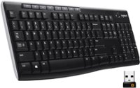 Front. Logitech - K270 Full-size Wireless Membrane Keyboard - Black.