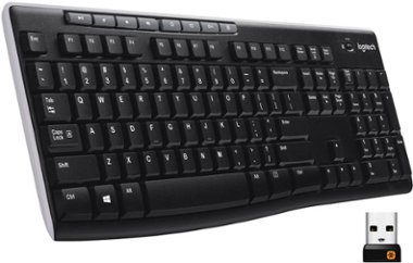 Logitech - K270 Full-size Wireless Membrane Keyboard - Black - Front_Zoom