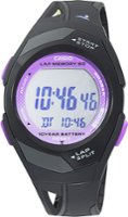 Casio - Women's Runner Eco-Friendly Digital Watch - Black - Front_Zoom