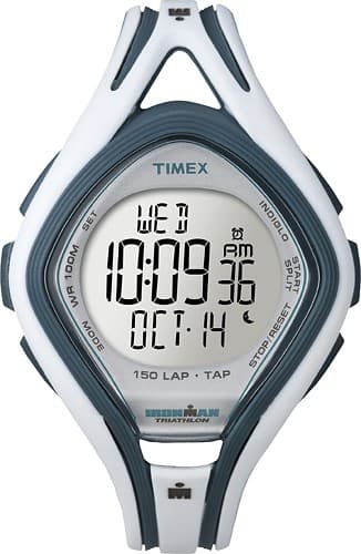 Best Buy Timex Ironman Sleek 150 Lap with TapScreen White Blue T5K505