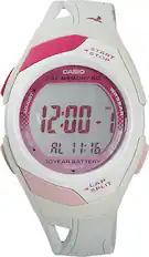 Front. Casio - Women's Runner Eco-Friendly Digital Watch - White.