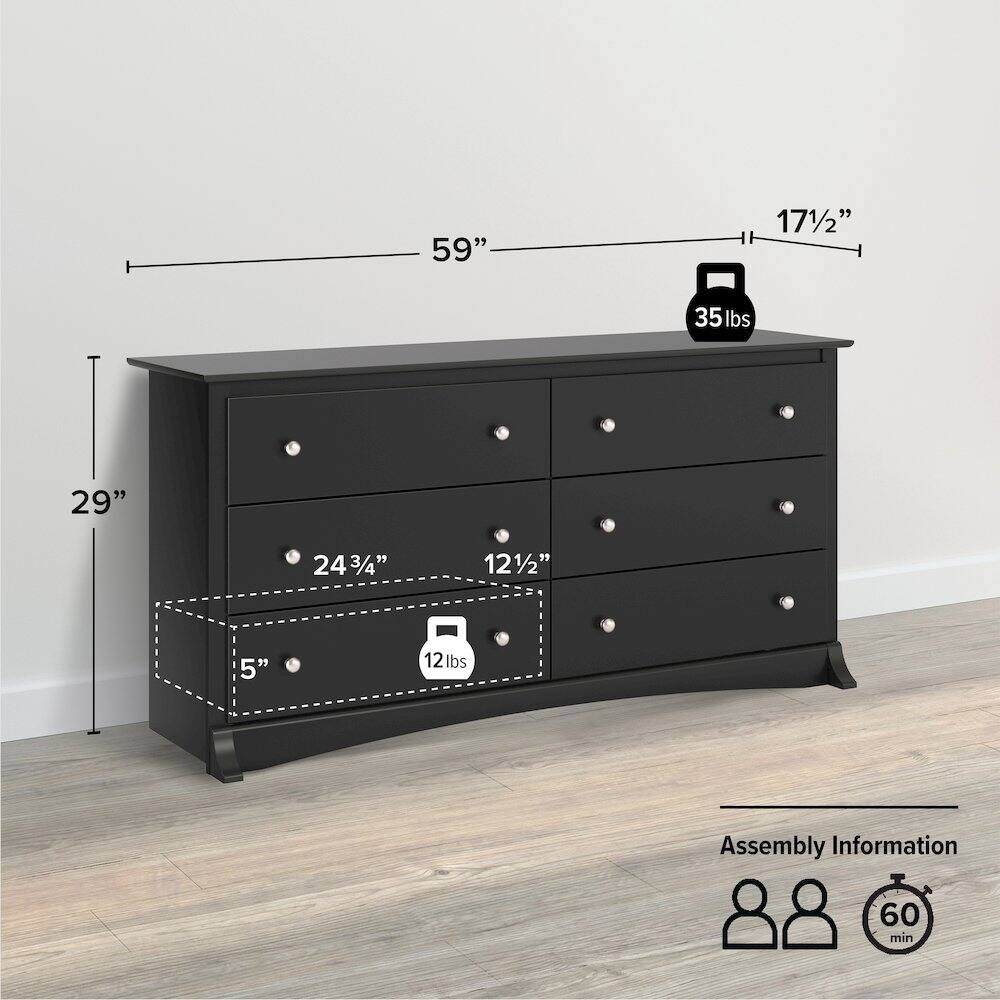 59" 17½" 35 lbs  
29" 24¾" 12½" 5" 12 lbs  
Assembly Information  
60 min