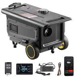 VEVOR - Diesel Heater, 8KW, DC 12V/24V, All in One Portable Diesel Air Heater with Bluetooth APP Control, Remote Control - Black