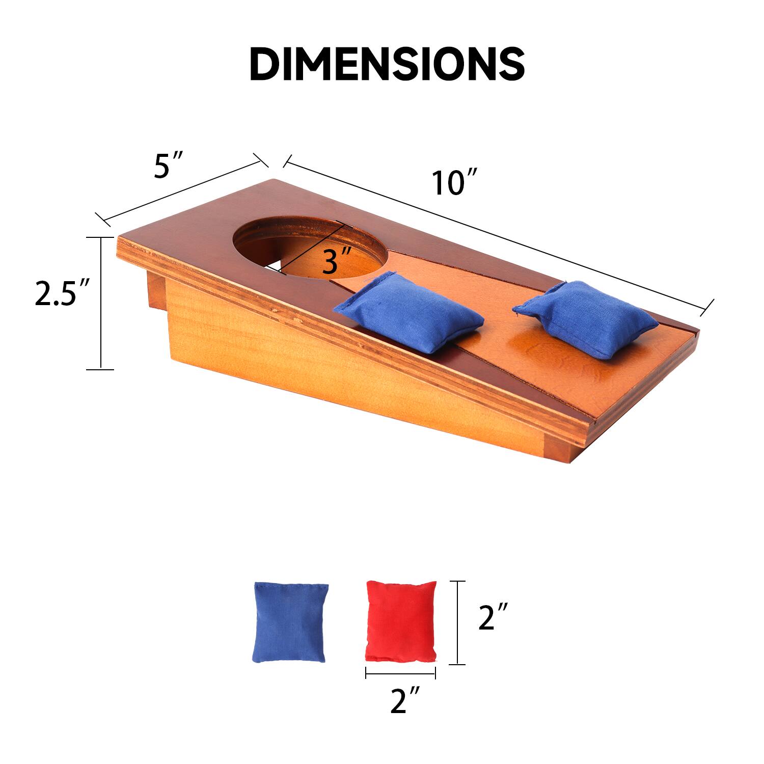 DIMENSIONS

- Length: 10"
- Width: 5"
- Height: 2.5"
- Hole Diameter: 3"
- Pillow Size: 2" x 2"