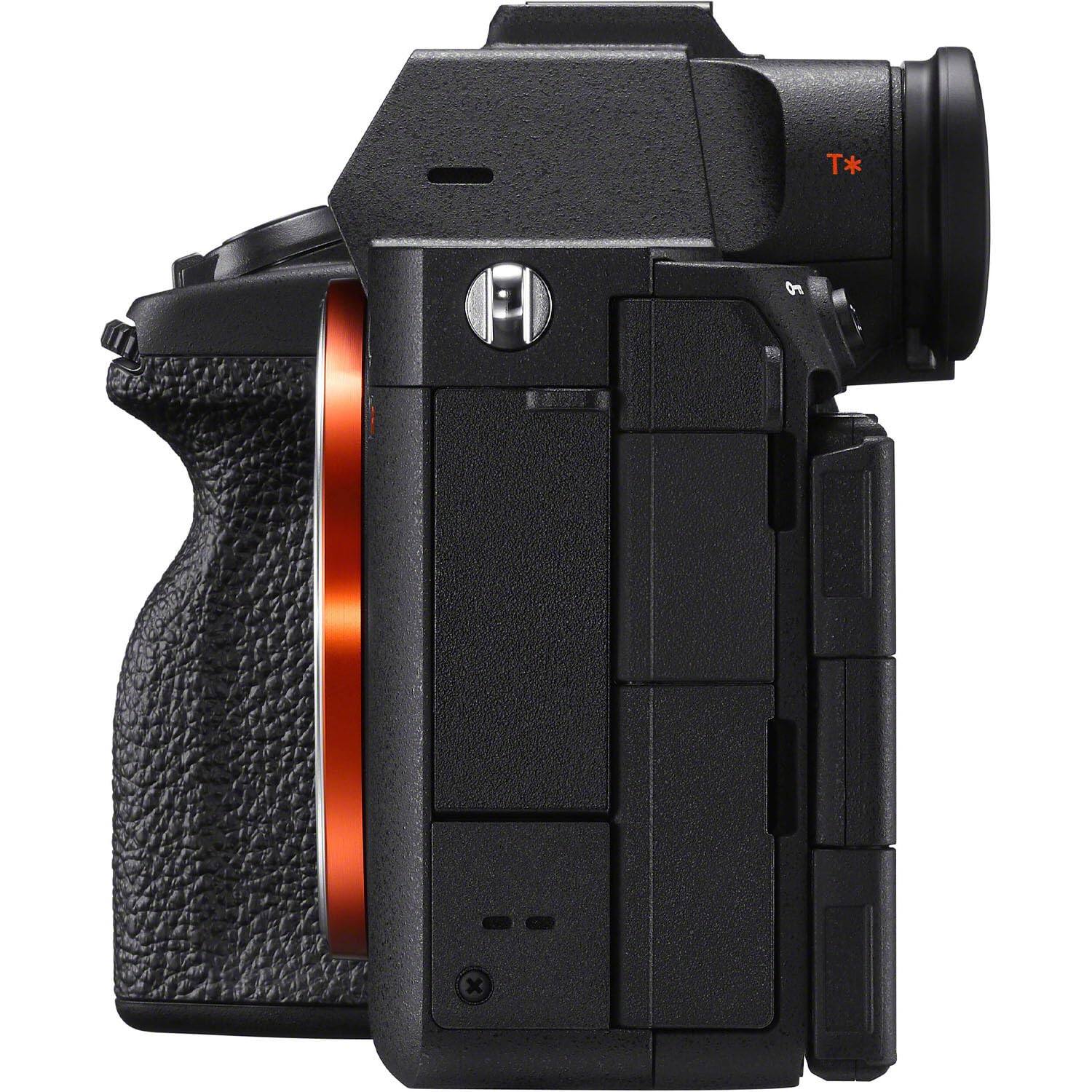 Alt View 3. Sony - Sony a7R V Mirrorless Camera + 256GB Memory + Microphone + LED Video Light + Spare Batteries + U-Grip + Hand Grip + More - Black.
