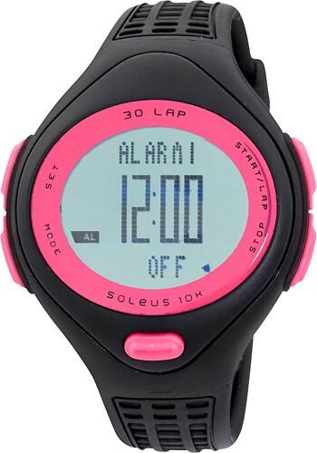 Best Buy: Soleus 10K Regular 30-Lap Watch Black/Pink SR007060P