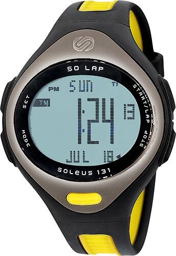 Angle Standard. Soleus - Large 50-Lap Watch - Black/Yellow.