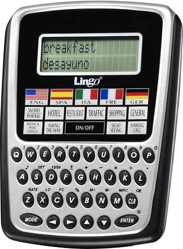 Front. Lingo - Euromate 5-Language Translator - Black.