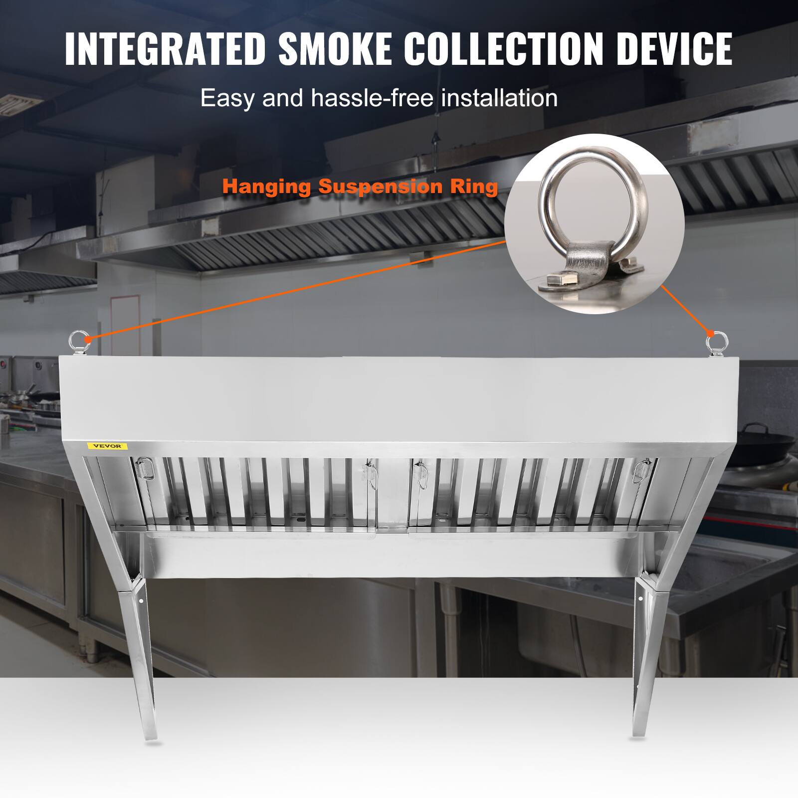 INTEGRATED SMOKE COLLECTION DEVICE  
Easy and hassle-free installation  

Hanging Suspension Ring
