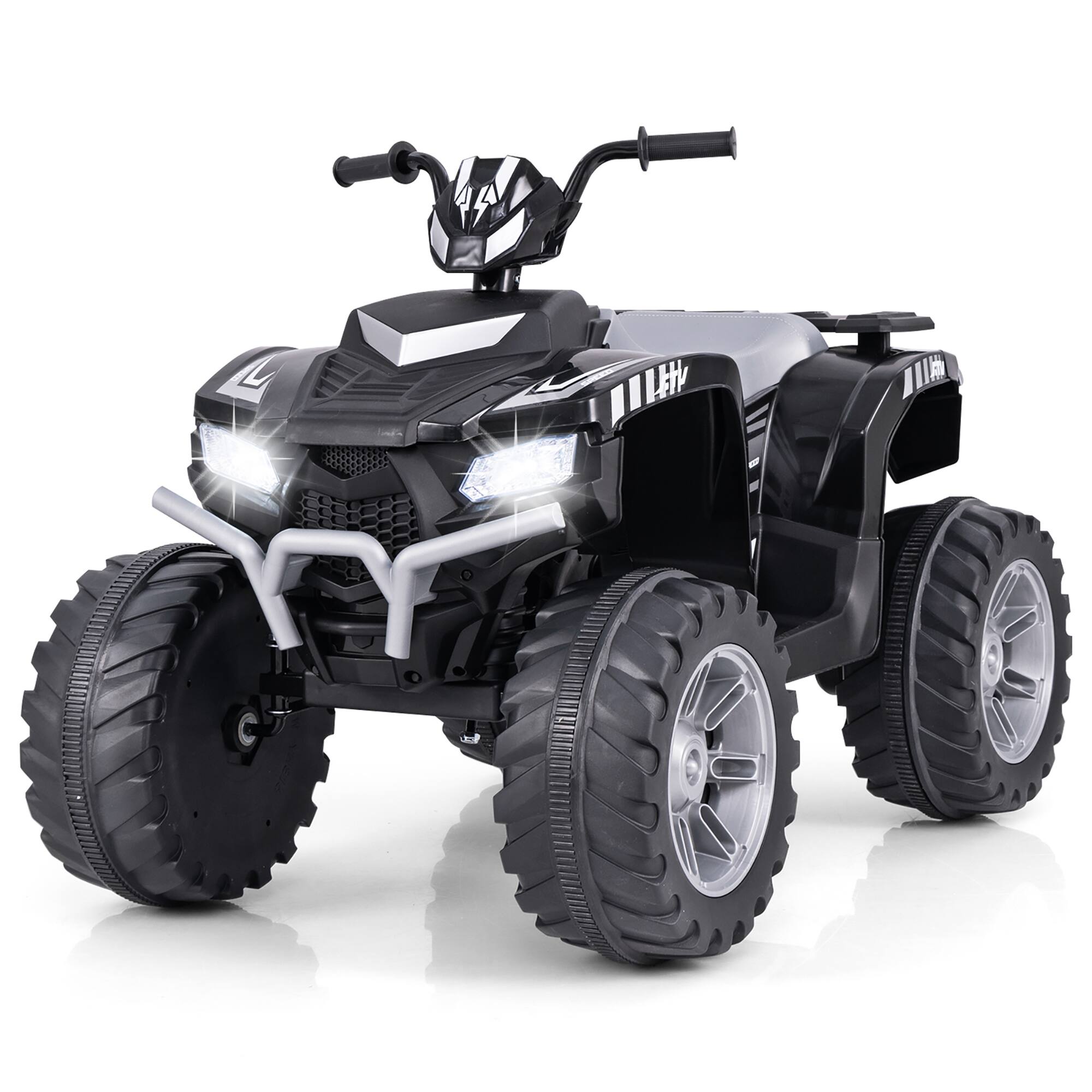Alt View 8. Gymax - Gymax Kids Ride-On ATV 24V Battery Powered Electric Vehicle w/ Wireless Connection Music Radio Black - Black.