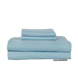 Castle Hill London - 600 Thread Count Sateen Stripe Sheet Set - Queen - Aqua
